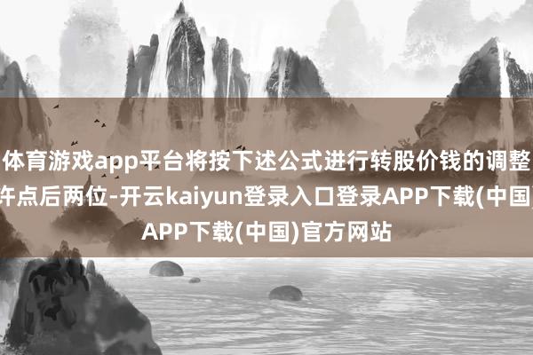 体育游戏app平台将按下述公式进行转股价钱的调整（保留少许点后两位-开云kaiyun登录入口登录APP下载(中国)官方网站