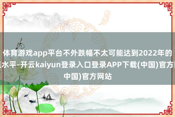 体育游戏app平台不外跌幅不太可能达到2022年的顶点水平-开云kaiyun登录入口登录APP下载(中国)官方网站