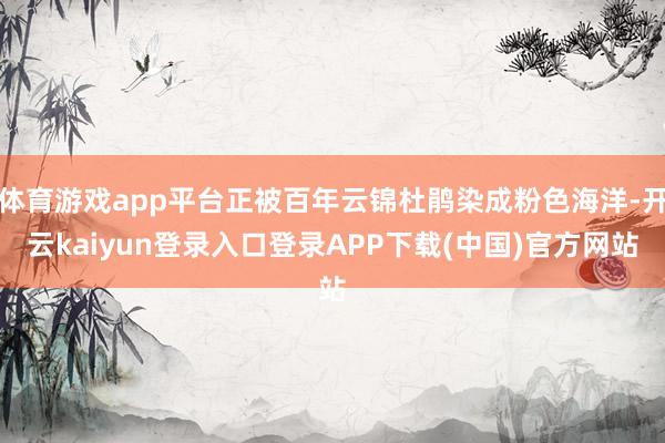 体育游戏app平台正被百年云锦杜鹃染成粉色海洋-开云kaiyun登录入口登录APP下载(中国)官方网站