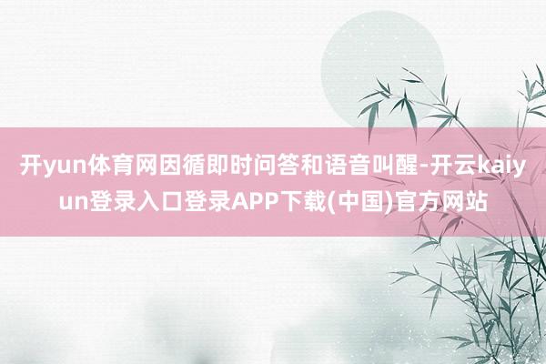 开yun体育网因循即时问答和语音叫醒-开云kaiyun登录入口登录APP下载(中国)官方网站