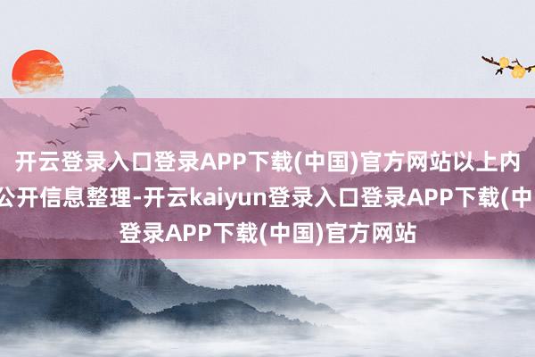 开云登录入口登录APP下载(中国)官方网站以上内容为本站据公开信息整理-开云kaiyun登录入口登录APP下载(中国)官方网站