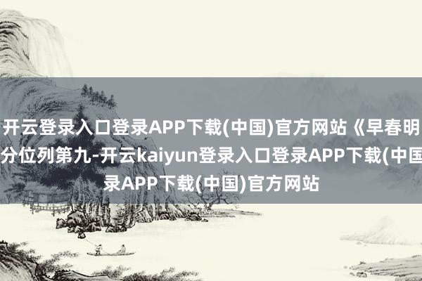 开云登录入口登录APP下载(中国)官方网站《早春明朗》以6.7分位列第九-开云kaiyun登录入口登录APP下载(中国)官方网站