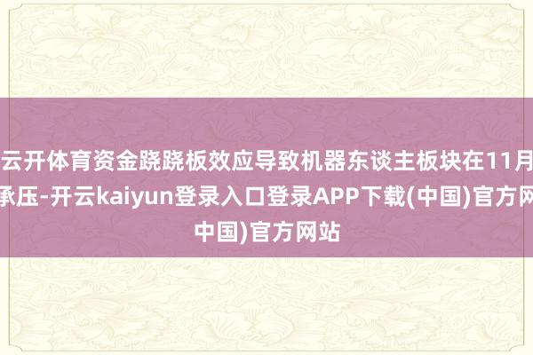 云开体育资金跷跷板效应导致机器东谈主板块在11月初承压-开云kaiyun登录入口登录APP下载(中国)官方网站